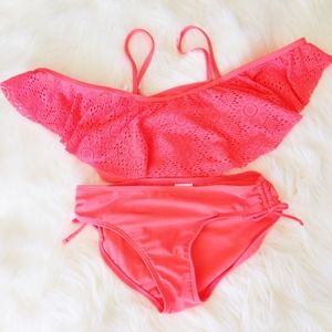 Xhilaration Girls Two piece Cold shoulder bikini